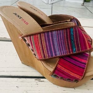 Colorful Bohemian inspired Wedges Just Fab